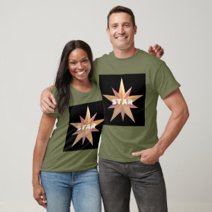 Camiseta Verde Fadiga com Texto de Estrela Persona