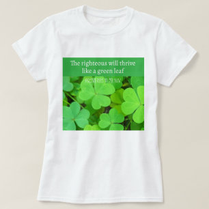 Camiseta Verde Fecha Bíblia de Prosperidade de Fotos Verso 