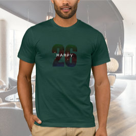 Camiseta Verde feliz ano novo Floresta