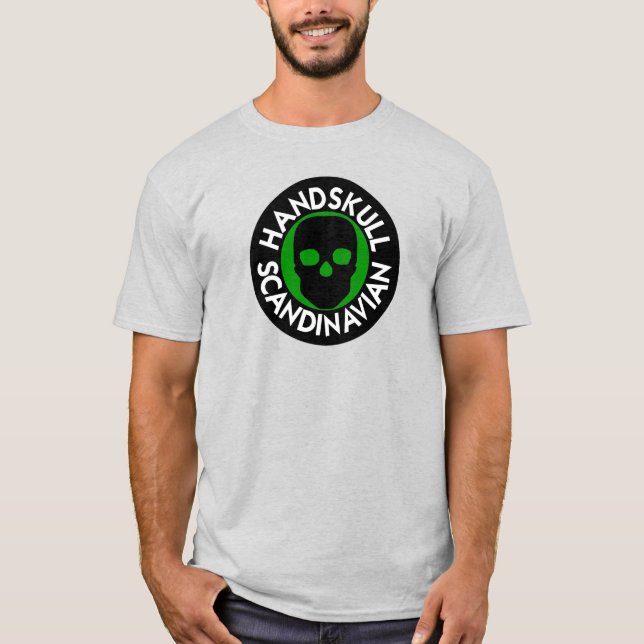 Camiseta verde Florestal HANDSKULL LIV básica P4 (Frente)