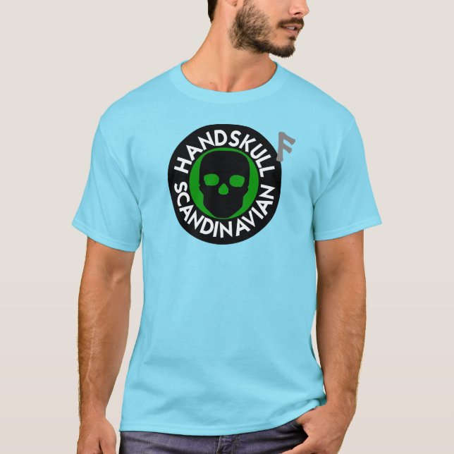Camiseta verde Florestal HANDSKULL LIV básica P4 (Frente)