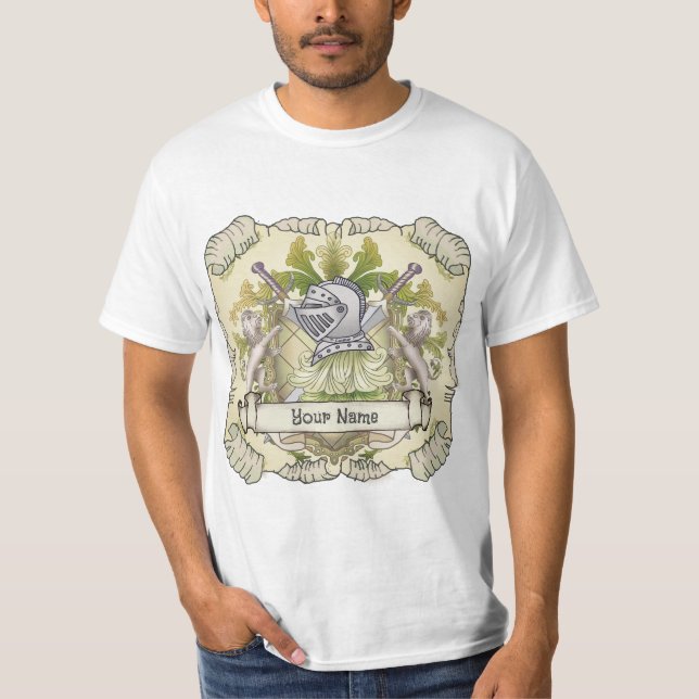 Camiseta verde Knight Family Crest Surname (Frente)