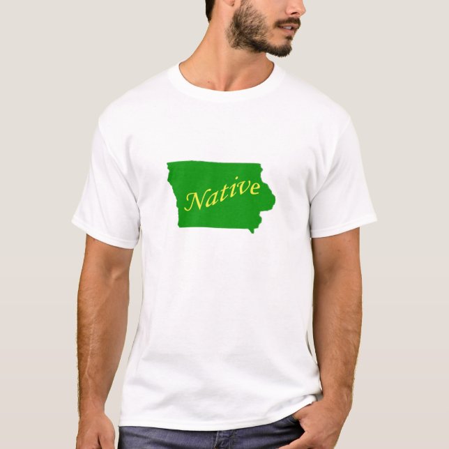 Camiseta Verde nativo de Iowa (Frente)