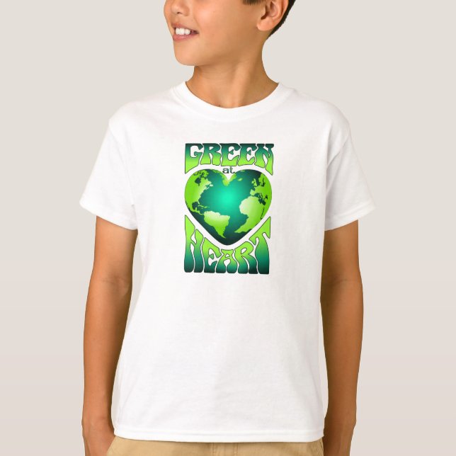 Camiseta VERDE NO CORAÇÃO Retrô Ecológico Ecológico (Frente)