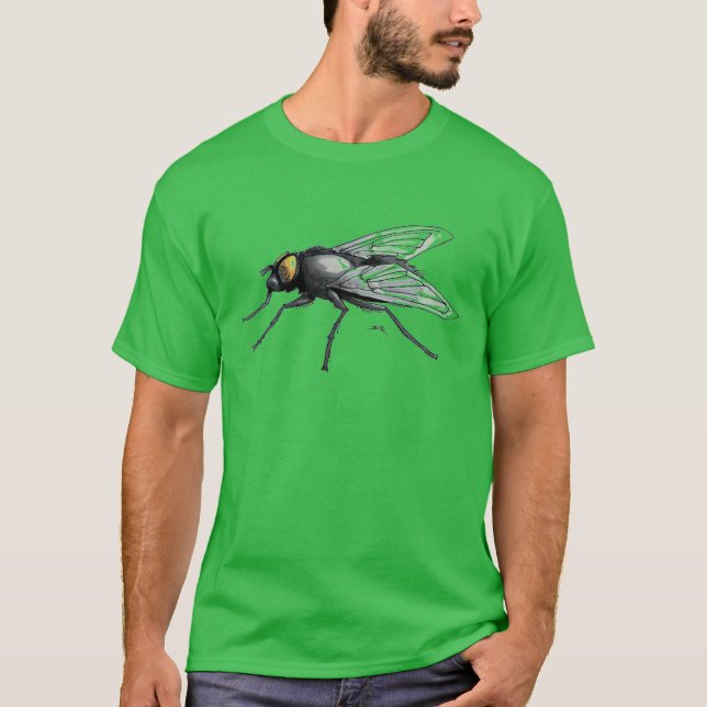Camiseta verde para homens da Fly (Frente)