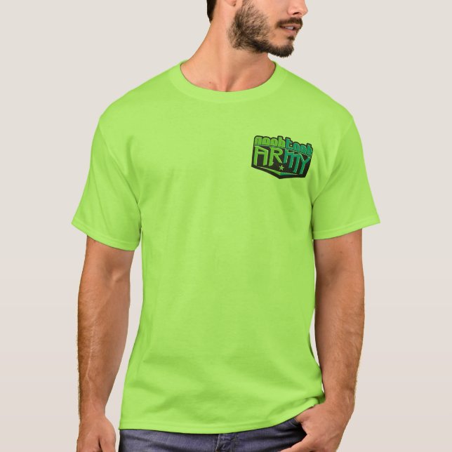 Camiseta Verde pequeno do logotipo de NTA (Frente)