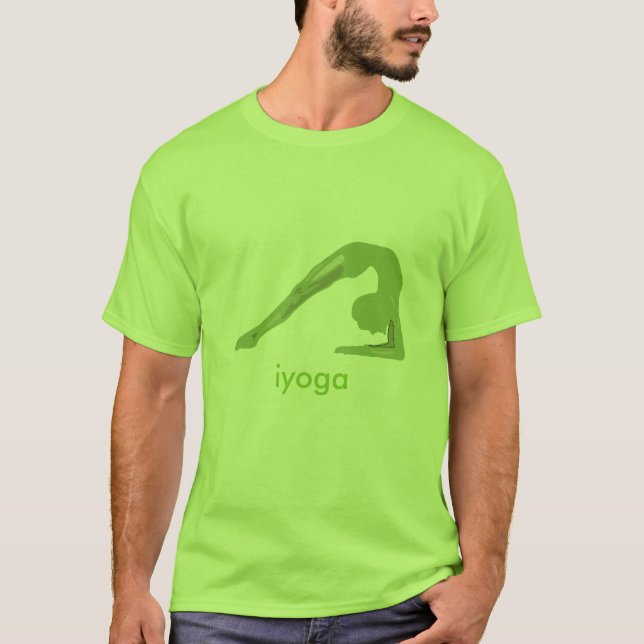 Camiseta verde pose de yoga (Frente)