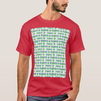 Camiseta Verde Roxo Aloha Havaiana Tartaruga Tropical Grafi