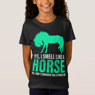 Camiseta Verde Sim Eu Cheiro Como Um Cavalo