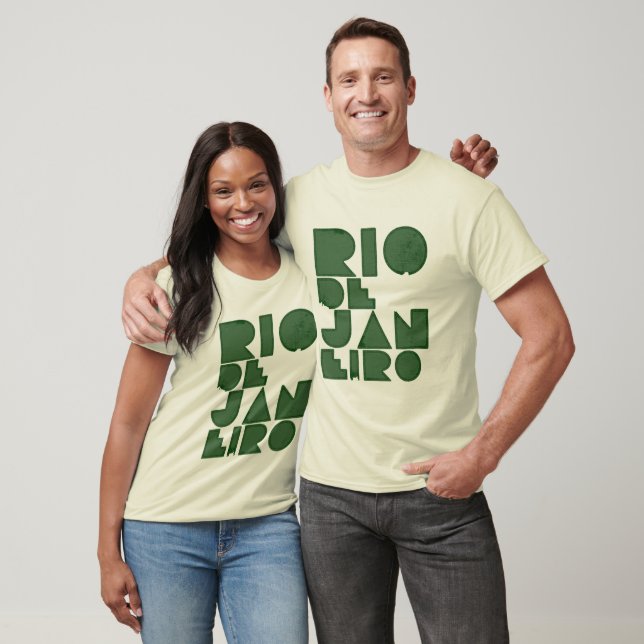 Camiseta Verde tipográfico Rio (Unissex)