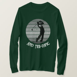 Camiseta Verde-verde-retrô Golfer 40 e Tee-rific