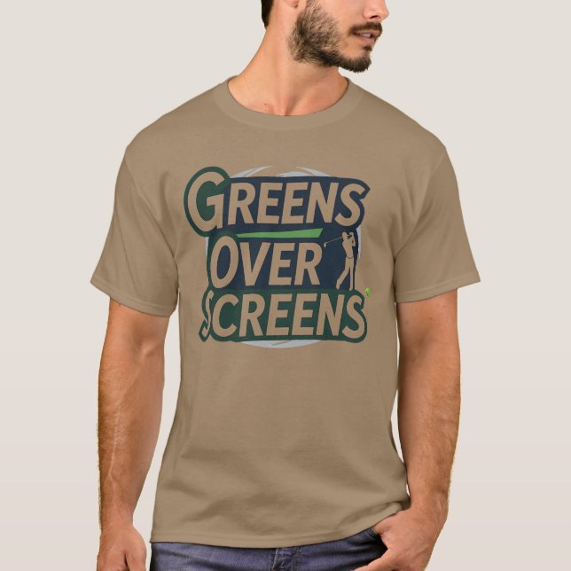 Camiseta Verdes Sobre Tela Estilo de Vida de Golfe (Frente)