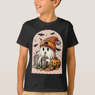 Camiseta Verificação de Abóbora de Café do Bebendo Fantasma