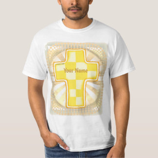 Camiseta Verificação de Cruz Cristã Amarela
