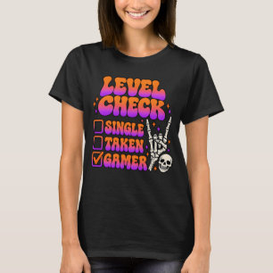 Camiseta Verificação de nível humor para fãs de jogos