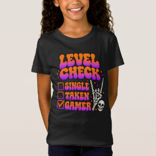 Camiseta Verificação de nível humor para fãs de jogos