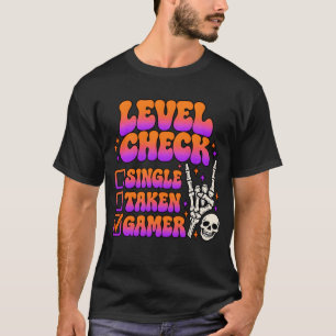 Camiseta Verificação de nível humor para fãs de jogos