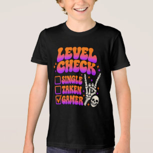 Camiseta Verificação de nível humor para fãs de jogos