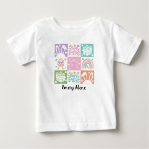 Camiseta Verificação de Nome Personalizado Xadrez Pastel Co