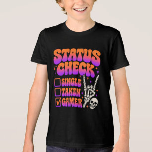 Camiseta Verificação de status humor de jogador para fãs de