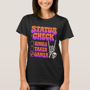 Camiseta Verificação de status humor de jogador para fãs de