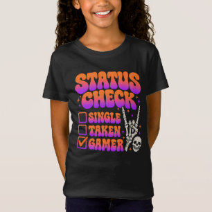 Camiseta Verificação de status humor de jogador para fãs de