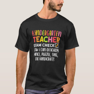 Camiseta Verificação do Exame de Professor de Jardim de Inf