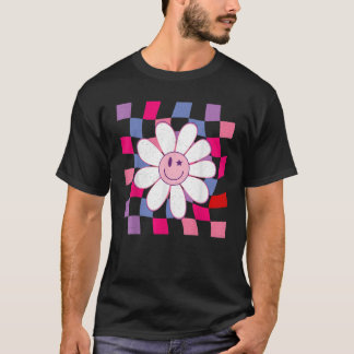Camiseta Verificado o Smiley Happy Face Wavy Checkerboard H