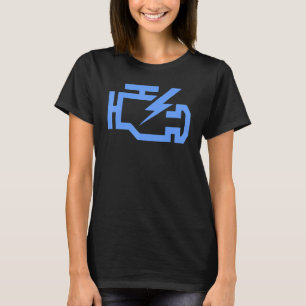 Camiseta Verificar Símbolo de Luz do Motor Automático Carro