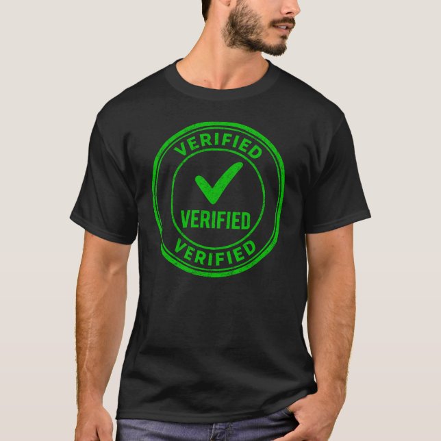 Camiseta Verified Circular Green Rubber Stamp (Frente)