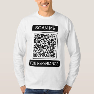 Camiseta Verifique-me para obter a folga longa do código QR