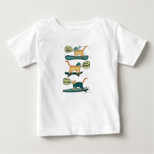 Camiseta Verifique Meowt! Gato de gato malhado do Snowboard