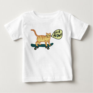 Camiseta Verifique Meowt Punny Skateboarding Tabby Cat T Sh