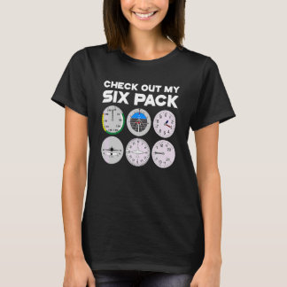 Camiseta Verifique Meu Piloto de Seis Embalagens Avião Vôo 