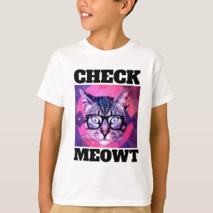 CAMISETA VERIFIQUE SE O MEOWT ENGRAÇADO DE GATOS GAROTOS CR