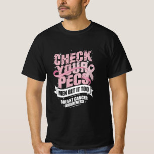 Camiseta Verifique Sua Consciência Do Cancer Da Mama Pecs M
