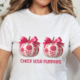 Camiseta Verifique suas abóboras, Sobrevivente do Câncer da