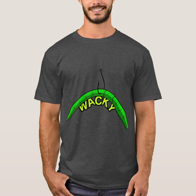Camiseta Verme Rig Wacky Captura Peixe Com Esta Bass (Frente)