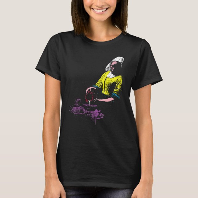 Camiseta Vermeer The Milkmaid Pop 80s Pop Minimal Baroque A (Frente)