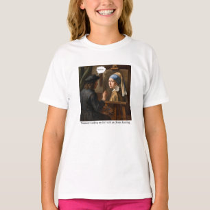 Camiseta Vermeer trabalhando em Menina com Brinco de Pérola
