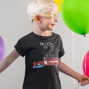 Camiseta Vermelha Bombeiro Bombeiro Menino de 2 An