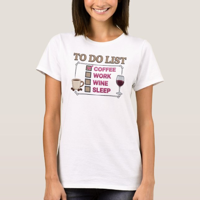Camiseta Vermelha da Moda CAFÉ ENTÃO VINHO (Frente)