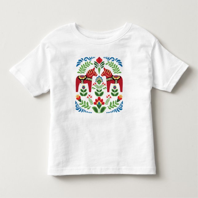 Camiseta Vermelha Dala Horses Sueco (Frente)