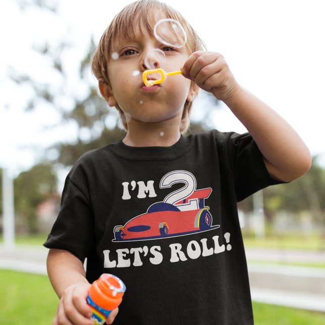 Camiseta Vermelha de Carro de Corrida para Menino  (Criador carregado)