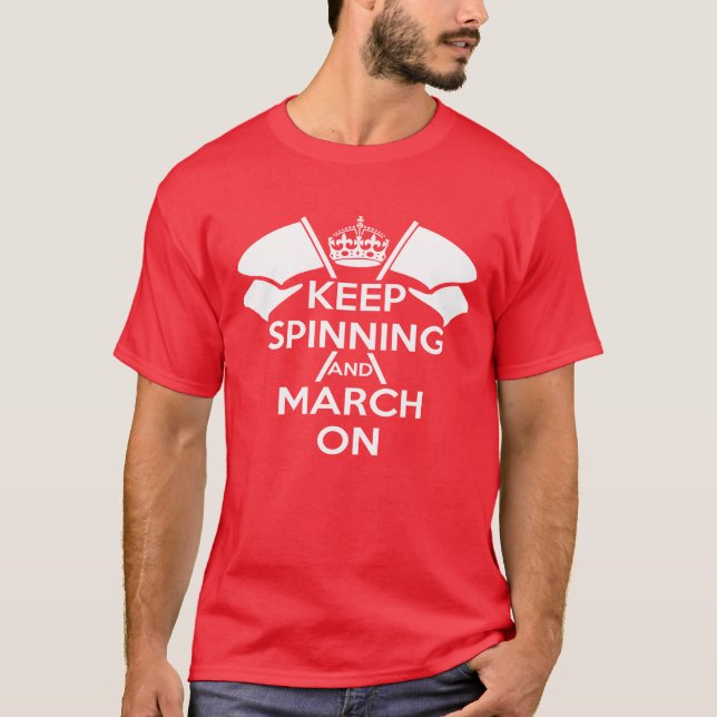 Camiseta vermelha de Guarda mantém calma (Frente)
