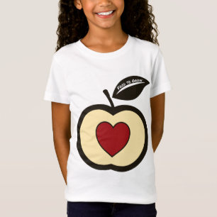 Camiseta Vermelha e Preta Maçã + Coração Comida Pa