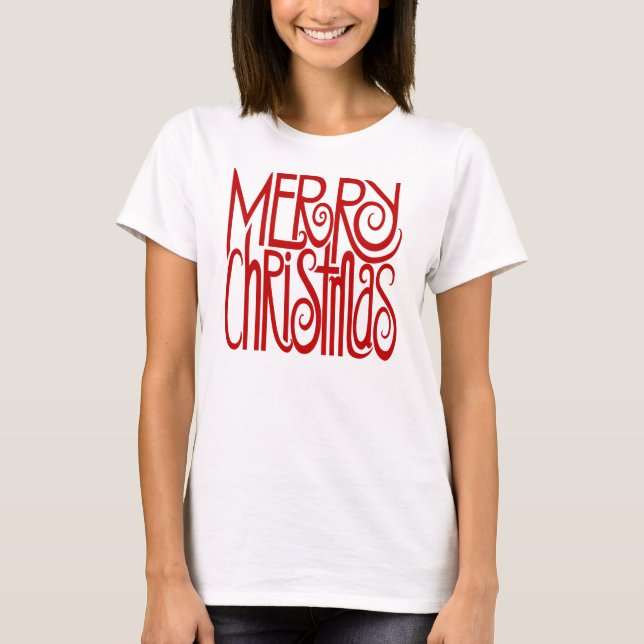 Camiseta Vermelha Feliz Natal (Frente)