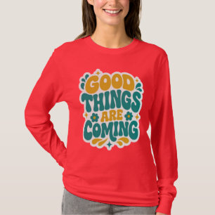 Camiseta Vermelha Manga Longa Retro 'Boas Coisas E
