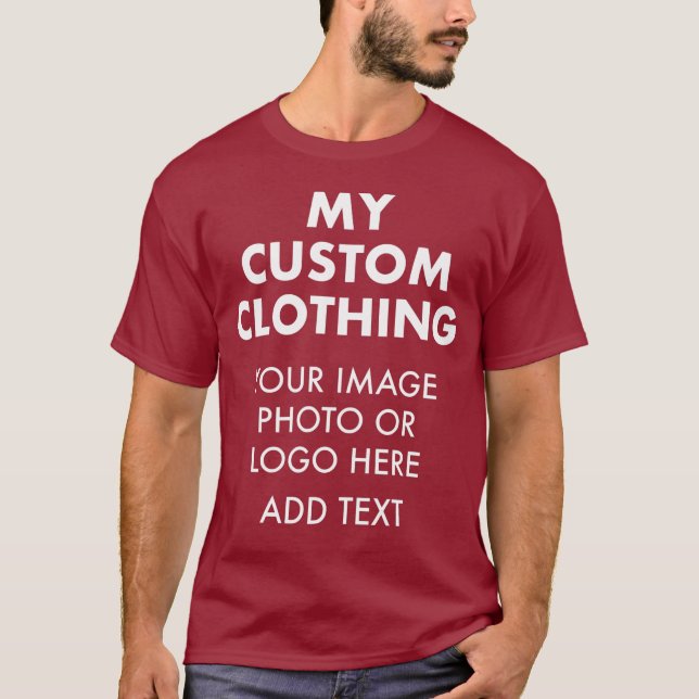 Camiseta vermelha marrom personalizada para HOMENS (Frente)
