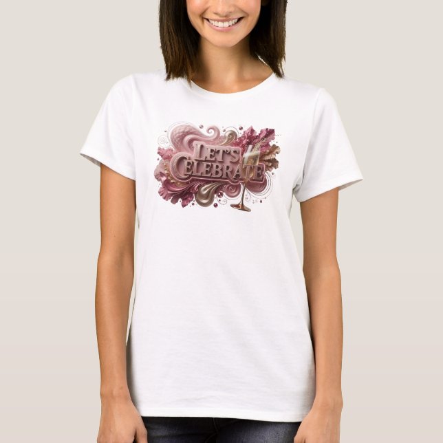 Camiseta Vermelha Moderna LET'S CELEBRATE Statemen (Frente)